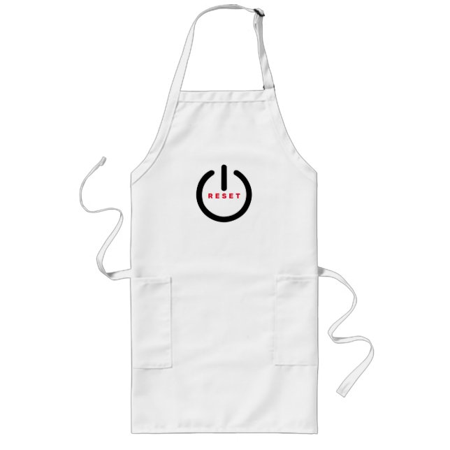 Funny Apron mit Reset Button Lange Schürze (Vorne)