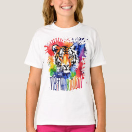 Funny Aquarell bunter Tiger T-Shirt