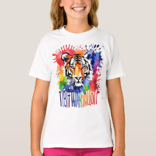Funny Aquarell bunter Tiger T-Shirt