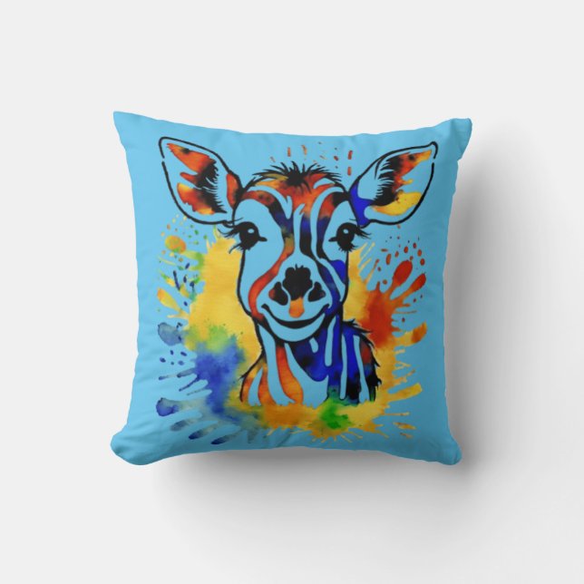 Funny Aquarell farbige Antilope Kissen (Vorderseite)