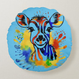 Funny Aquarell farbige Antilope Rundes Kissen