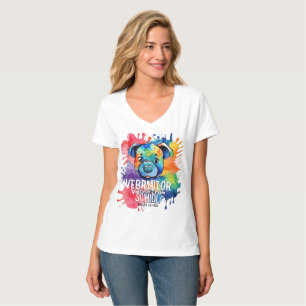 Funny Aquarell farbiger Hund T-Shirt
