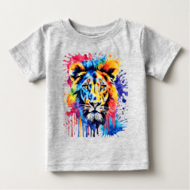 Funny Aquarell farbiger Löwe Baby T-shirt