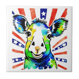 Funny Aquarell farbiges Schaf Fliese