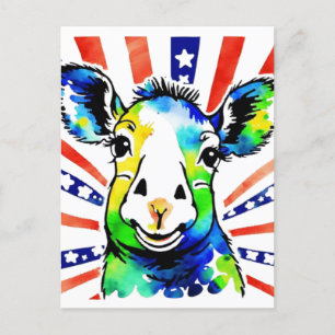 Funny Aquarell farbiges Schaf Postkarte