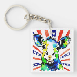 Funny Aquarell farbiges Schaf Schlüsselanhänger