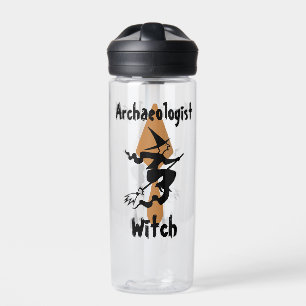 Funny Archäologe Hexe auf einem Broom und Trowel Trinkflasche