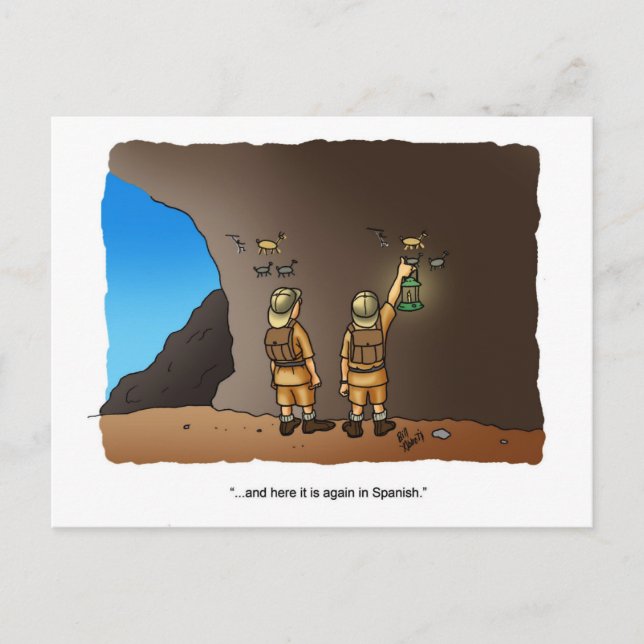 Funny Archäologe Spaß Höhle Zeichnungen Postkarte (Vorderseite)