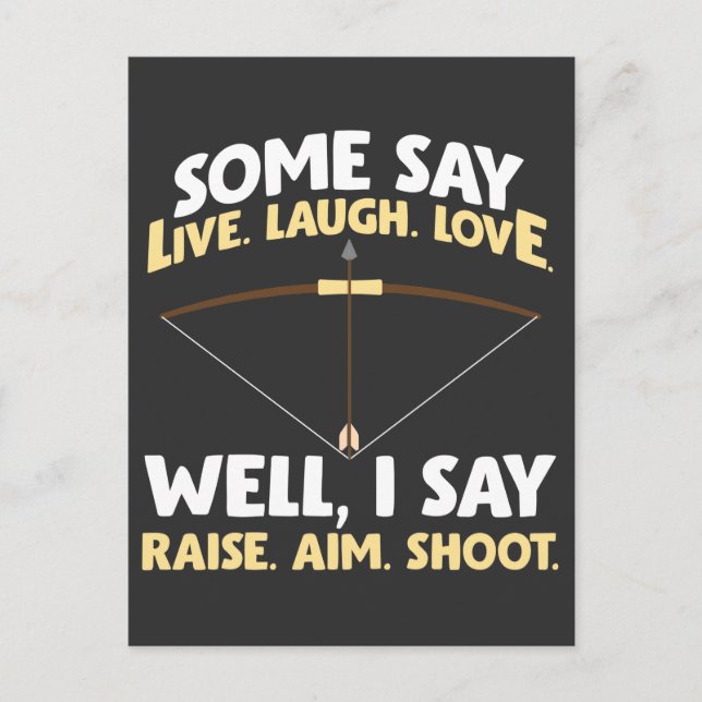 Funny Archery Raise Aim Shoot Bow Archer Postkarte (Vorderseite)