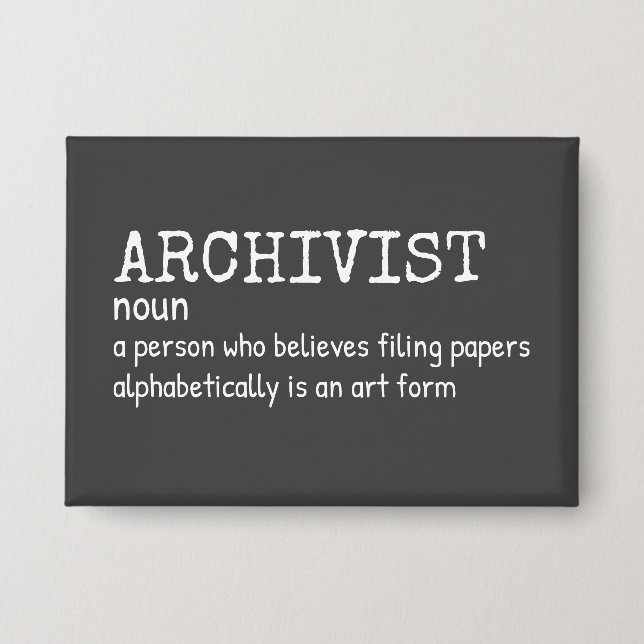 Funny Archivist Definition Button (Vorderseite)