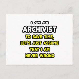 Funny Archivist T - Shirt und Geschenke Postkarte