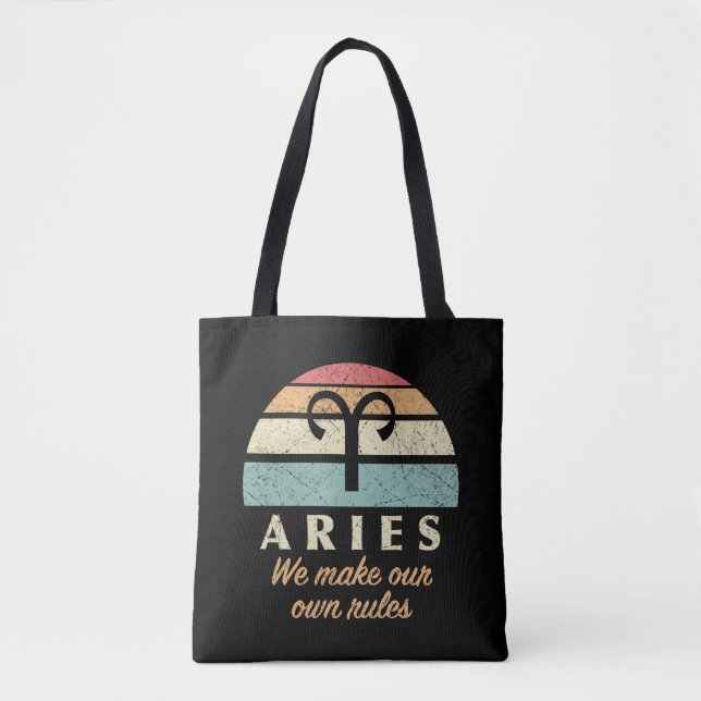 Funny Aries Zodiac Rules Tasche (Vorderseite)