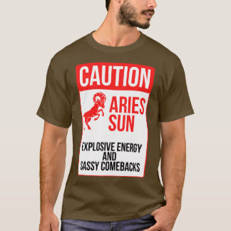 Funny Aries Zodiac Sign Cauries Aries Sun Explosiv T-Shirt