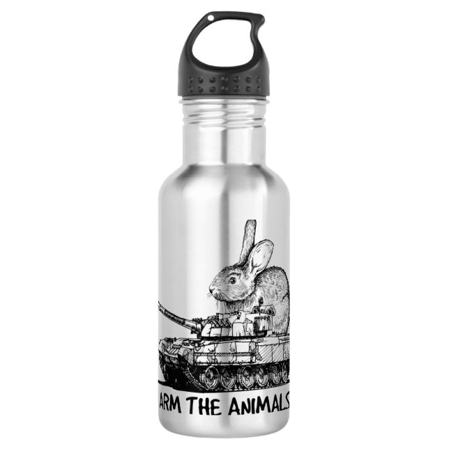Funny Arm Tiere Bunny Ostertag Edelstahlflasche (Vorderseite)