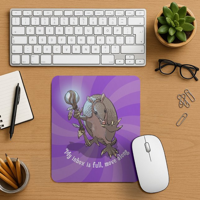 Funny Armadillo Fügen Sie Ihren eigenen Text Hypno Mousepad (Von Creator hochgeladen)