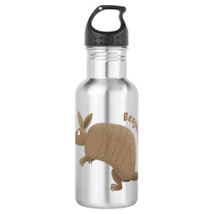Funny armadillo Happy Cartoon Illustration Edelstahlflasche