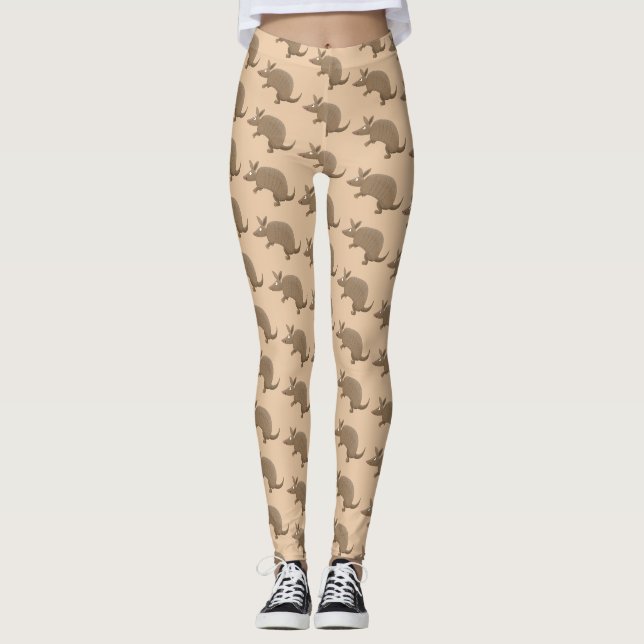 Funny armadillo Happy Cartoon Illustration Leggings (Vorderseite)