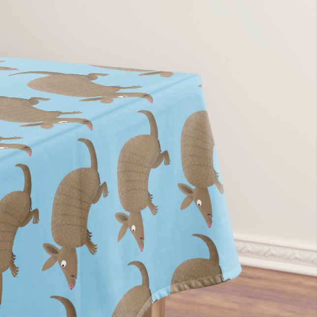 Funny armadillo Happy Cartoon Illustration Tischdecke (Beispiel)