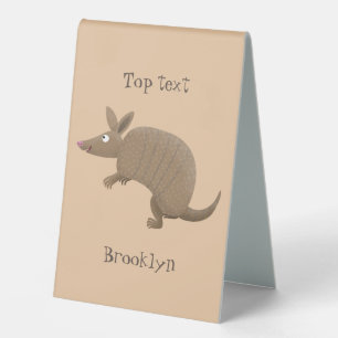 Funny armadillo Happy Cartoon Illustrator cake po Tischaufsteller