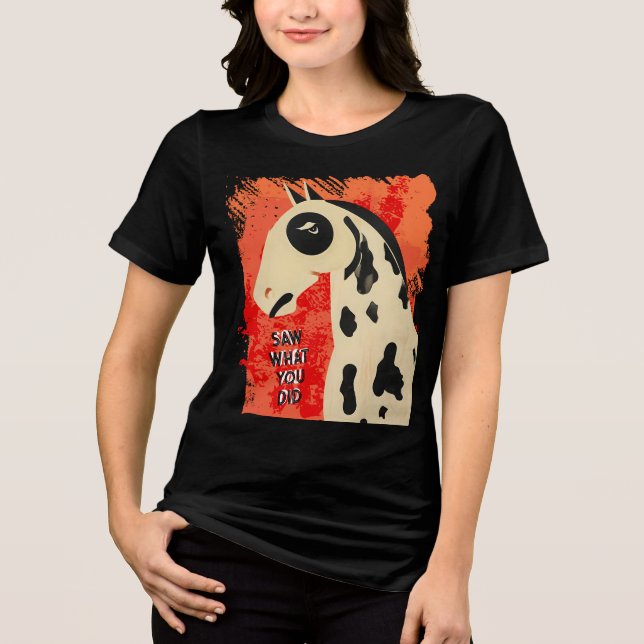 Funny art horse side eye custom text Tri-Blend shirt (Vorderseite)