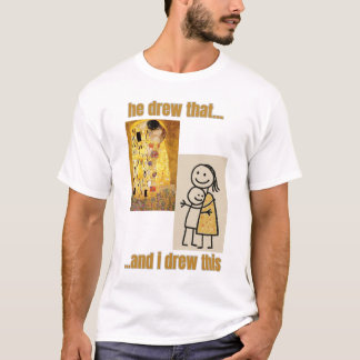Funny Art Vergleich mit Klimt und Strichmännchen T-Shirt