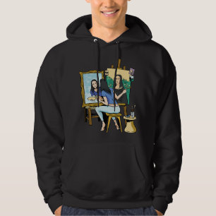 Funny artistic portrait Art Student zeichnend auto Hoodie