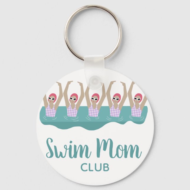 Funny Artistic Synchro Schwimmer Mama schwimmen Schlüsselanhänger (Vorderseite)