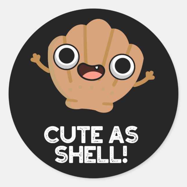 Funny As Muscheln Funny Seashell Pub Dark BG Runder Aufkleber (Vorderseite)