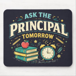Funny "Ask the Principal Tomorrow" Mousepad