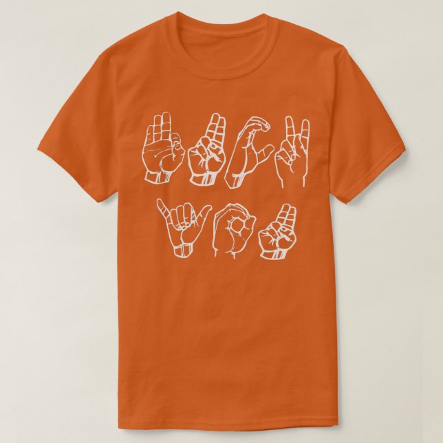 Funny ASL American Sign Language 1 T-Shirt (Design vorne)