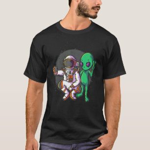 Funny Astronaut & Alien Selfie Astronomie Ufo Foto T-Shirt