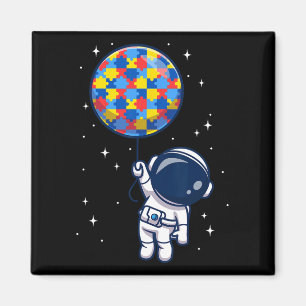 Funny Astronaut Bylloon Autismus Awareness Space L Magnet