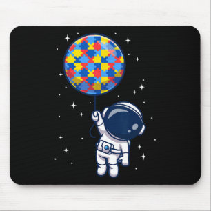 Funny Astronaut Bylloon Autismus Awareness Space L Mousepad