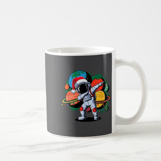 Funny Astronaut Christmas Space Planets Santa Hat  Kaffeetasse (Rechts)