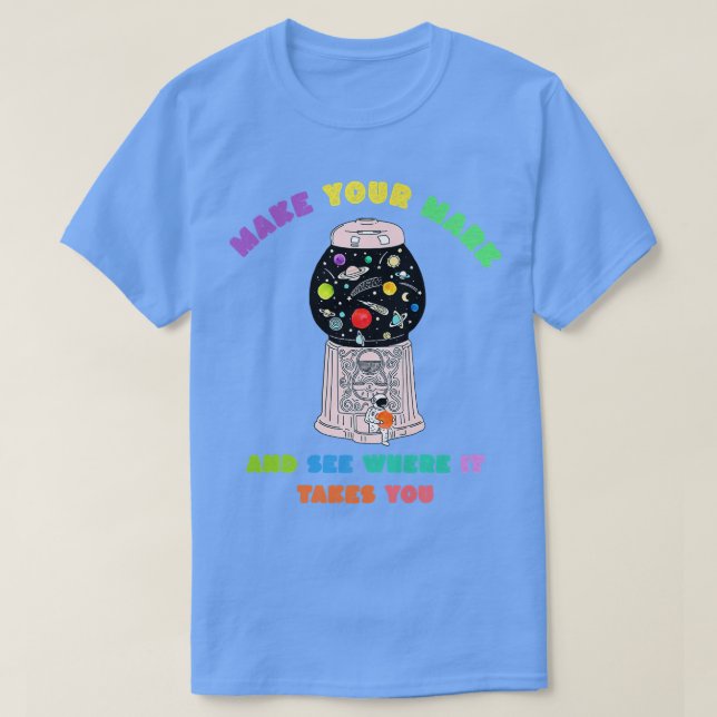 Funny Astronaut Dot Day Dot Planet in Gum ball Mac T-Shirt (Design vorne)