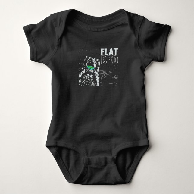 Funny Astronaut Flat Earth Conspiracy Theory Spaß Baby Strampler (Vorderseite)