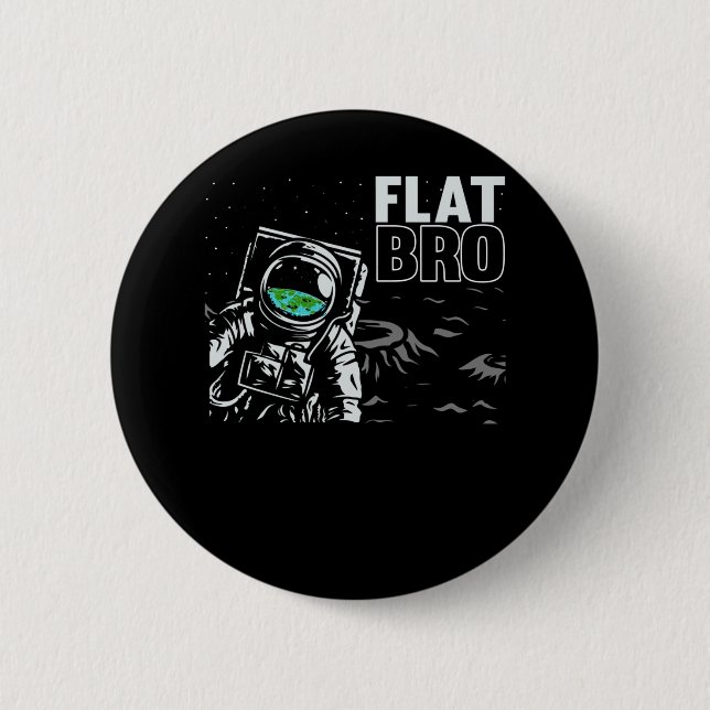 Funny Astronaut Flat Earth Conspiracy Theory Spaß Button (Vorderseite)