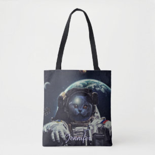 Funny Astronaut Kurzhaarkatze im Weltraum Tasche