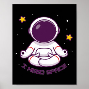 Funny Astronaut Meditation I Neust Space - Yoga In Poster