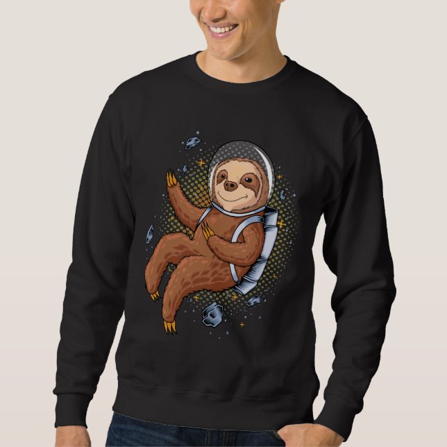 Funny Astronaut Sloth Sweatshirt (Vorderseite)