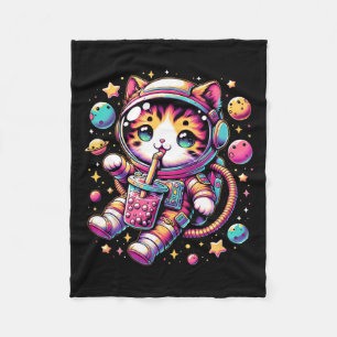 Funny Astronaut Space Kawaii Boba Tea Kata Fleecedecke
