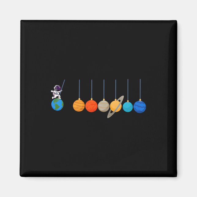 Funny Astronaut Swing Planets Space Science Mens B Magnet (Vorne)