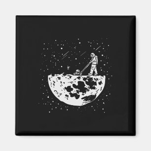 Funny Astronaut T-Shirt Moon Mowing Garden Raum Magnet