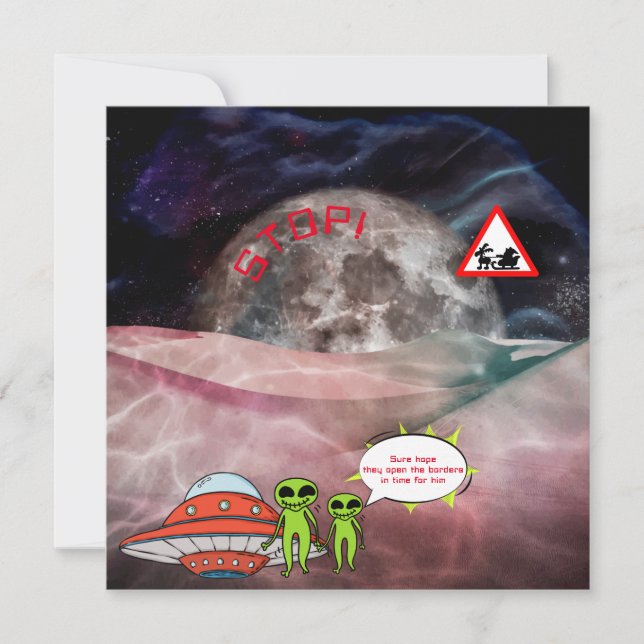Funny Astronomie Weihnachten Außerirdischen Cartoo (Vorderseite)