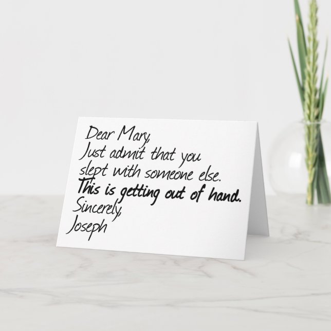 Funny Atheist Design Feiertagskarte (Vorderseite)