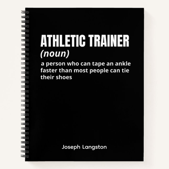 Funny Athletic Trainer Definition Notebook Notizbuch (Vorderseite)