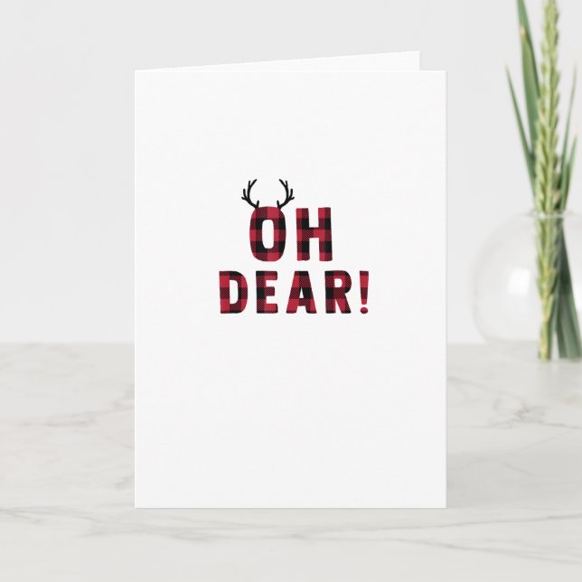 Funny Attitude Oh Dear Plaid DFolded Greeting Card Karte (Vorderseite)