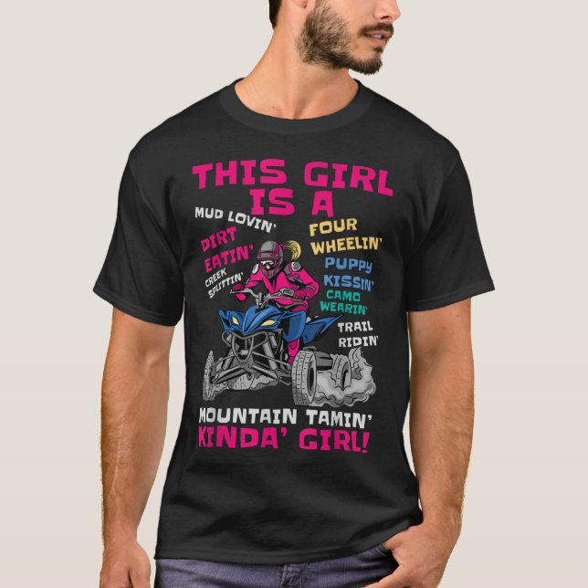 Funny ATV Quad Bike Reiten Girl All-Terrain Four W T-Shirt (Vorderseite)