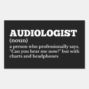 Funny Audiologe Definition Rechteckiger Aufkleber
