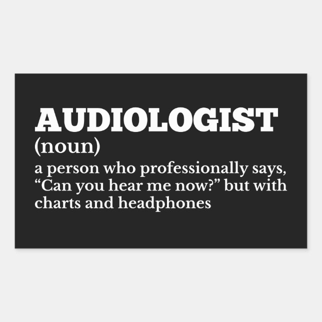 Funny Audiologe Definition Rechteckiger Aufkleber (Vorderseite)
